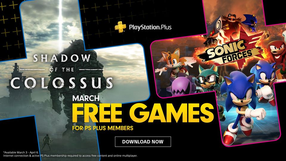 PlayStation Plus i giochi di marzo sono Shadow of the Colossus e Sonic